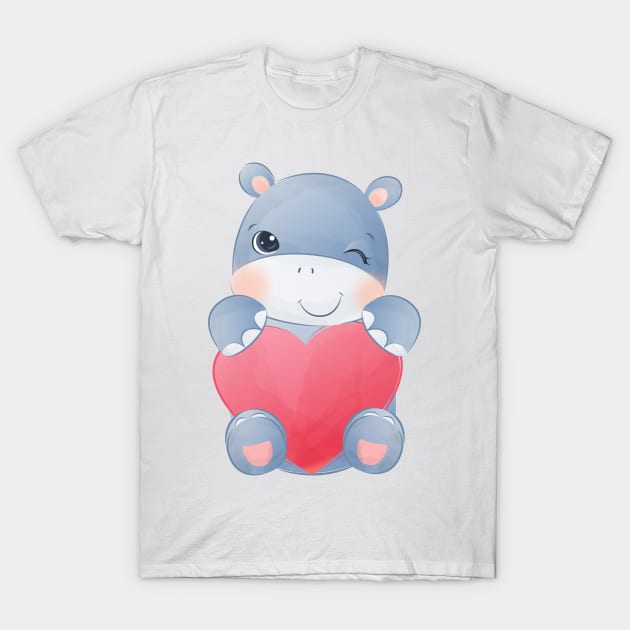 Love hippopotamus T-Shirt by O2Graphic